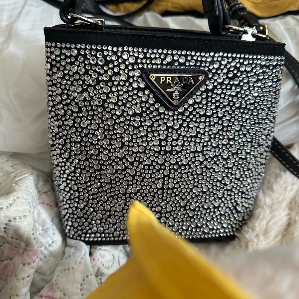 Prada Black Crystal-Embellished Mini Tote